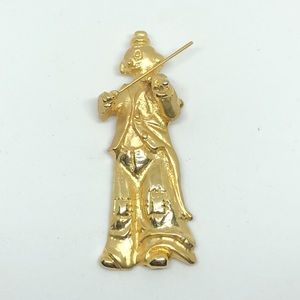 Vintage Elle Clown Playing Violin Brooch